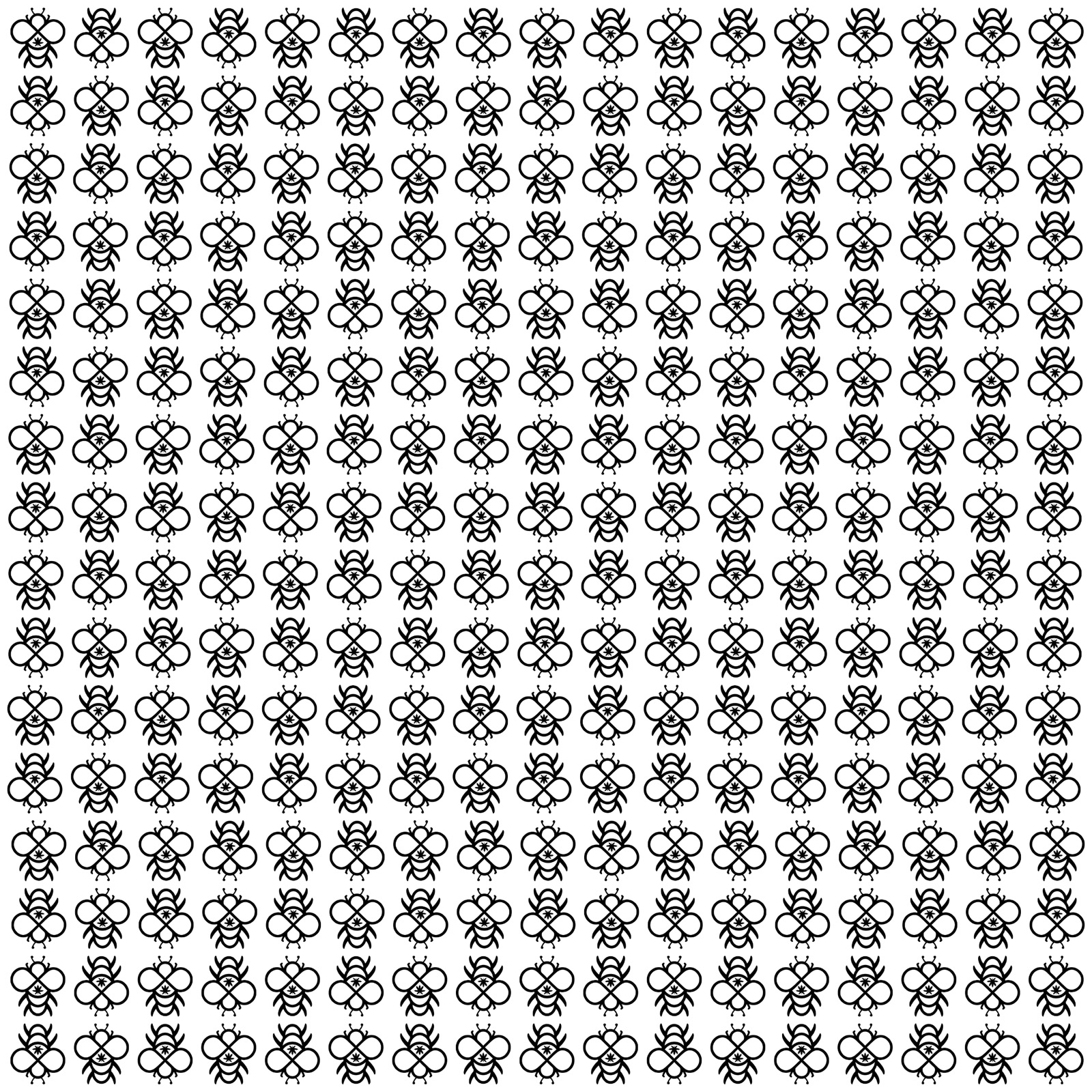 Cannabees bee pattern in Bee Black
